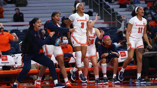 Bench celebration vs. Monmouth