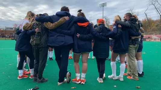Team huddle  after Elite Eight game