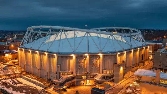 Carrier Dome, night, winter