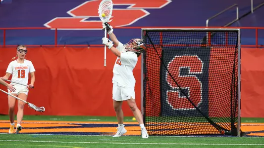 Asa Goldstock made 11 saves against Stony Brook.