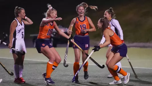 Quirine Comans and Teammates Celebrate a Winning Goal