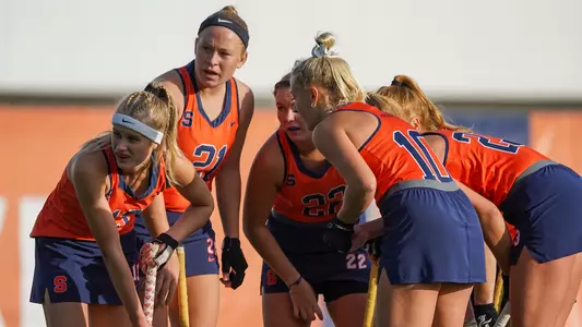 Syracuse Huddles Before a Penalty Corner