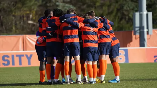 Pre-match huddle against Penn