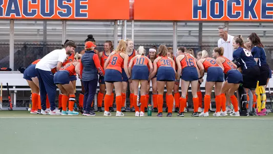 Field Hockey team huddle 2021