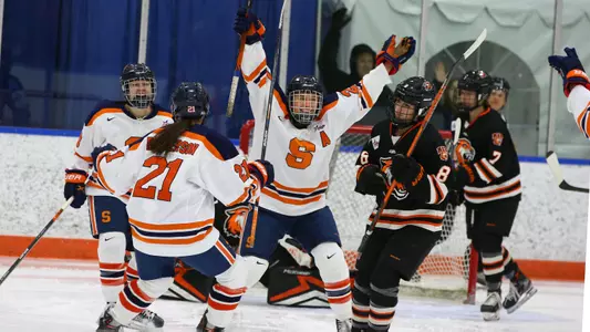 Victoria Klimek celebrates Moloughney's goal