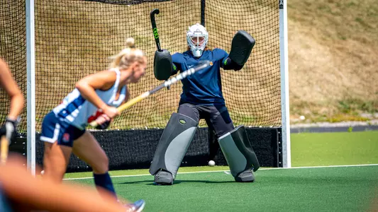 Brooke Borzymowski Standing in Goal at Practice