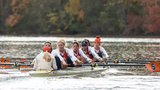 Varsity 8 at practice in October 2022