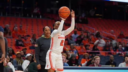Dyaisha Fair shoots a three vs. UVA