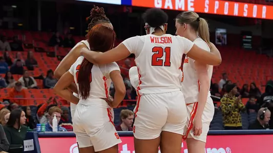 Team huddles vs. UVA