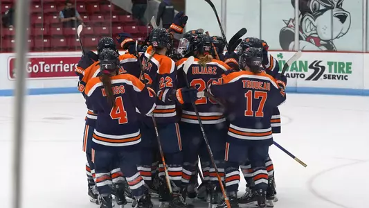 Team huddle after BU game