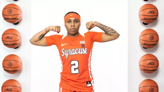 Dyaisha Fair poses at ACC Tipoff