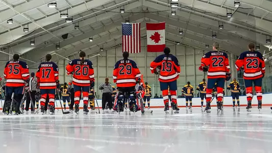 Team during national anthem