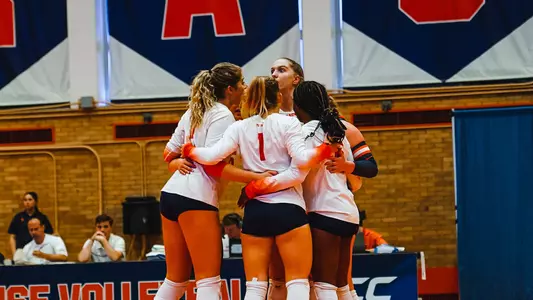 2023 Volleyball Team Huddle After Point