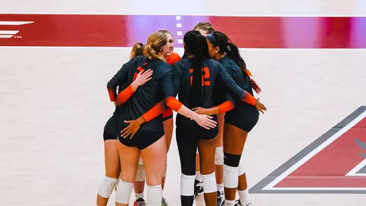 2023 Volleyball Team Huddle at Boston College