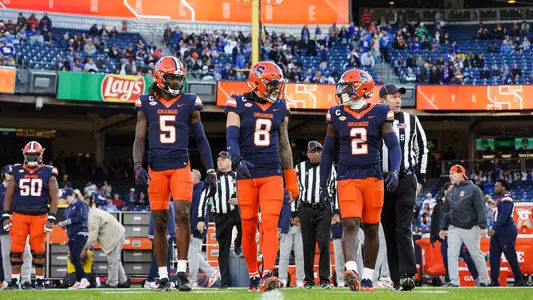 Team captains Damien Alford, Justin Barron and Marlowe Wax