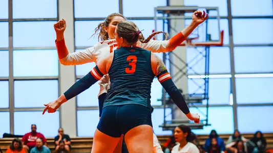 2023 Volleyball Alyssa Bert And Lauren McCabe Chest Bump