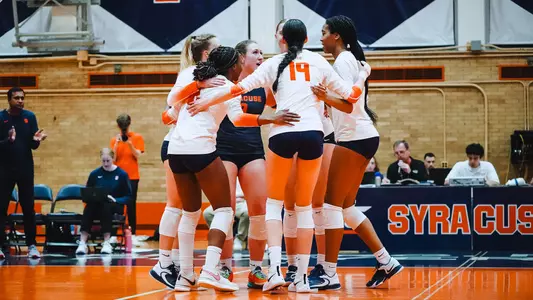 2023 Volleyball Team Huddle After Point
