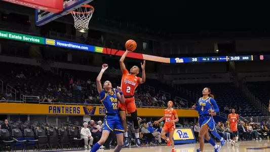 Dyaisha Fair takes a shot against Pittsburgh