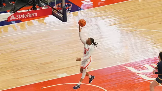 Dyaisha Fair scores on a fast break at the Dome.