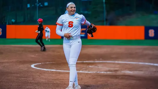 Knight walks off the field after striking out a NC State batter