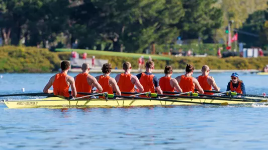 Varsity Eight racing #1 Cal at Redwood Shores
