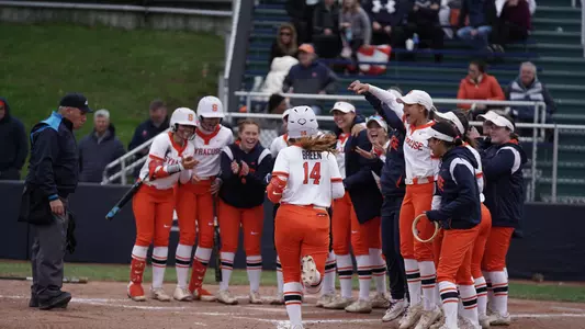 Breen celebrates a home run against Virginia