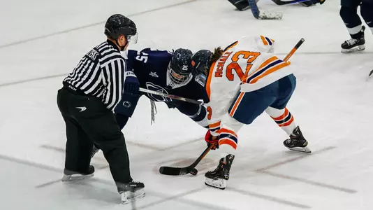 Marielle McHale on a faceoff