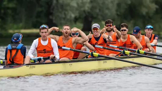 Syracuse celebrates a win at Henley Royal Regatta