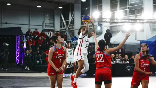 Dyaisha Fair takes a jumpshot in a USA 3x3 Basketball Game