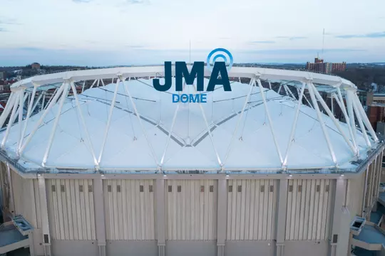 An exterior shot of The JMA Wireless Dome