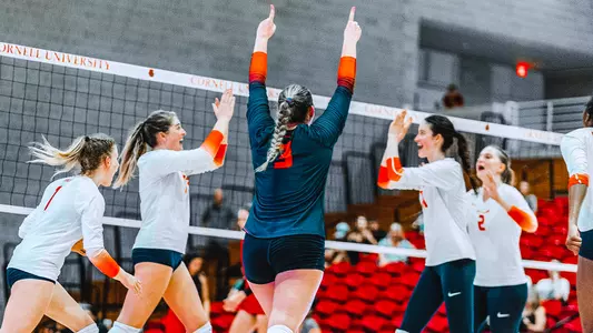 2023 Volleyball at Cornell Group Celebration After Point