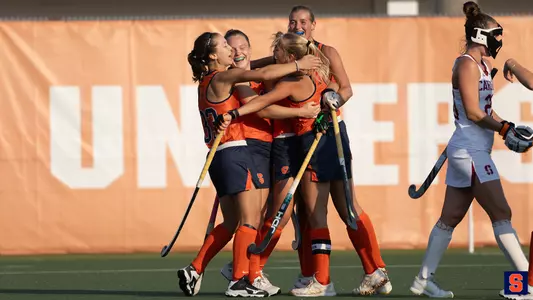Syracuse goal celebration versus Stanford