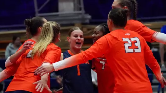 Volleyball celebration vs. Virginia