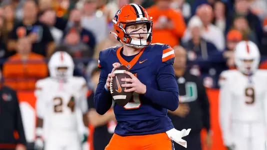 Kyle McCord threw for 380 yards and three touchdowns against Miami.