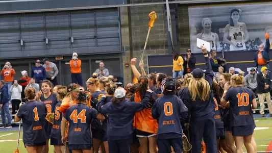 The Orange celebrate their win at #2 Notre Dame.