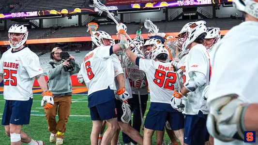 Men's lacrosse celebration vs. High Point
