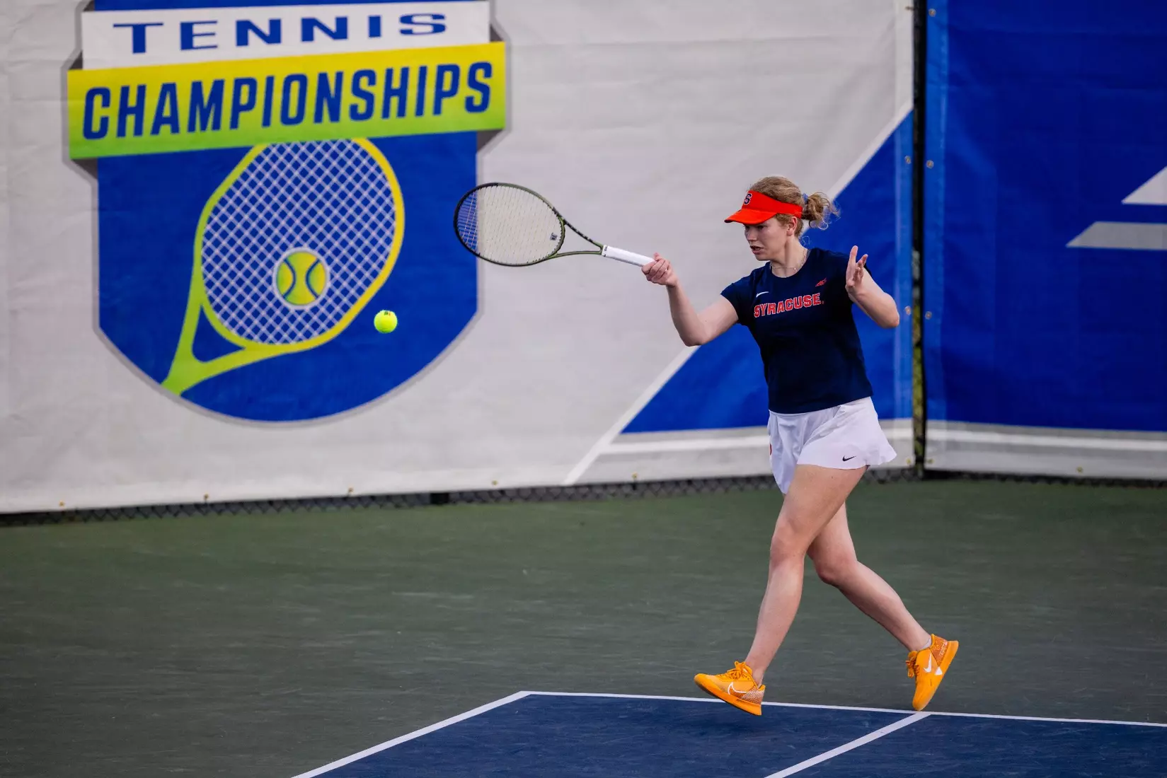 Emilie Elde vs. Notre Dame (ACC Tournament). Credit Jaylynn Nash and Scott Kinser.