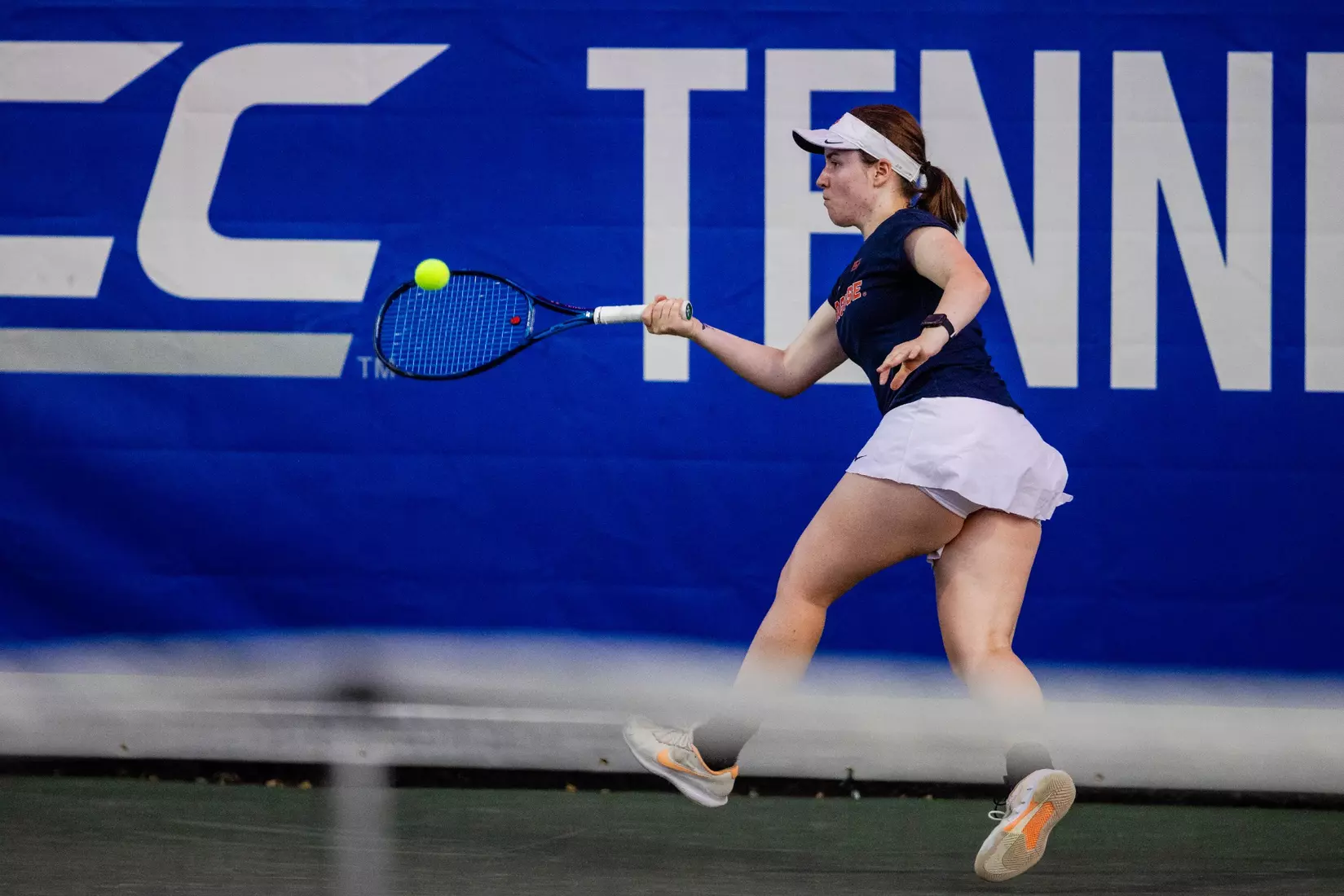Viktoriya Kanapatskaya vs. Notre Dame (ACC Tournament). Credit Jaylynn Nash and Scott Kinser.