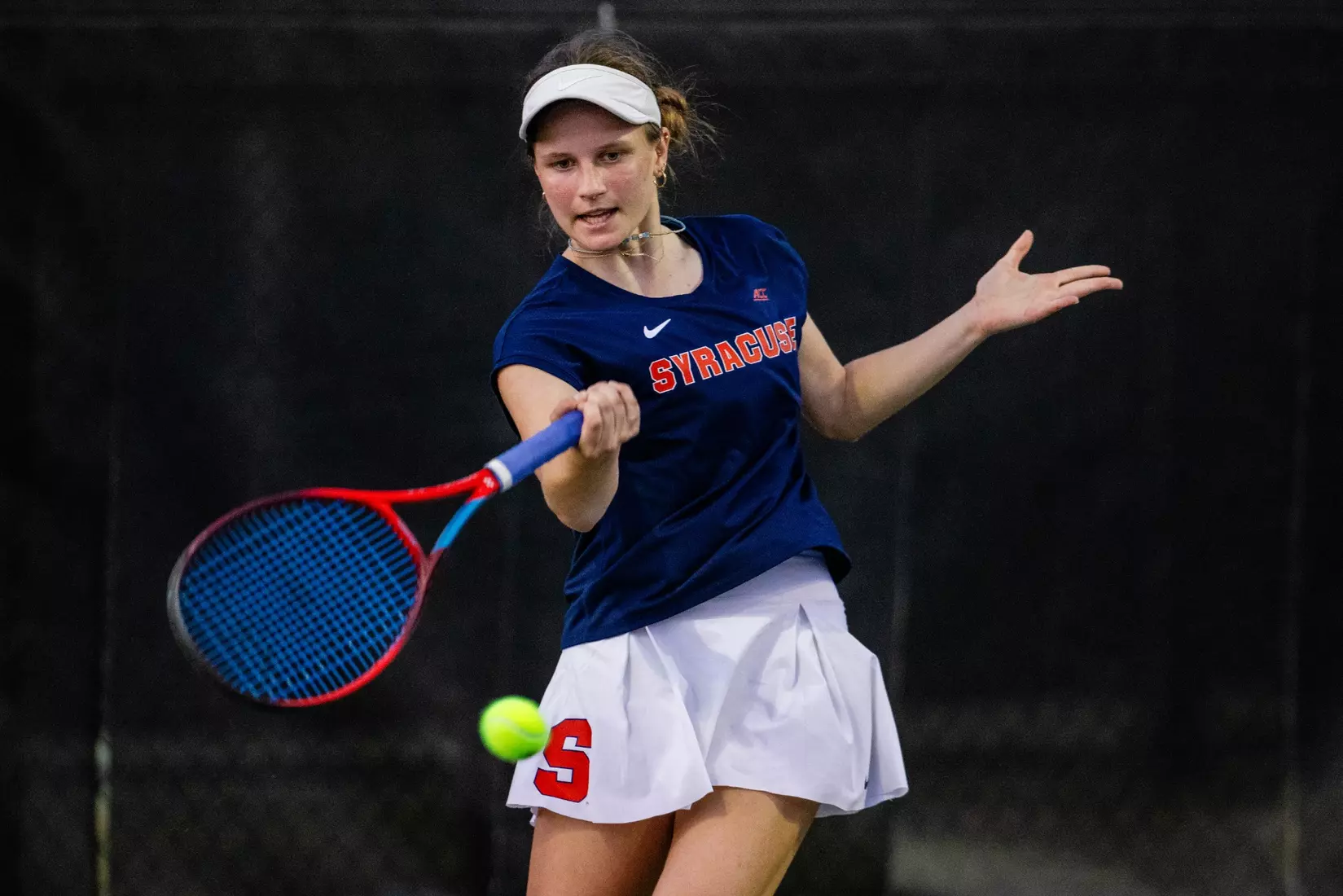 Anastasia Sysoeva vs. Notre Dame (ACC Tournament). Credit Jaylynn Nash and Scott Kinser.