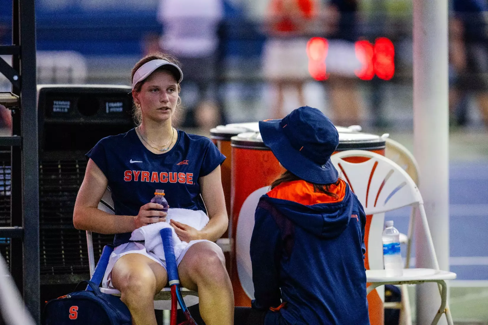 Anastasia Sysoeva vs. Notre Dame (ACC Tournament). Credit Jaylynn Nash and Scott Kinser.