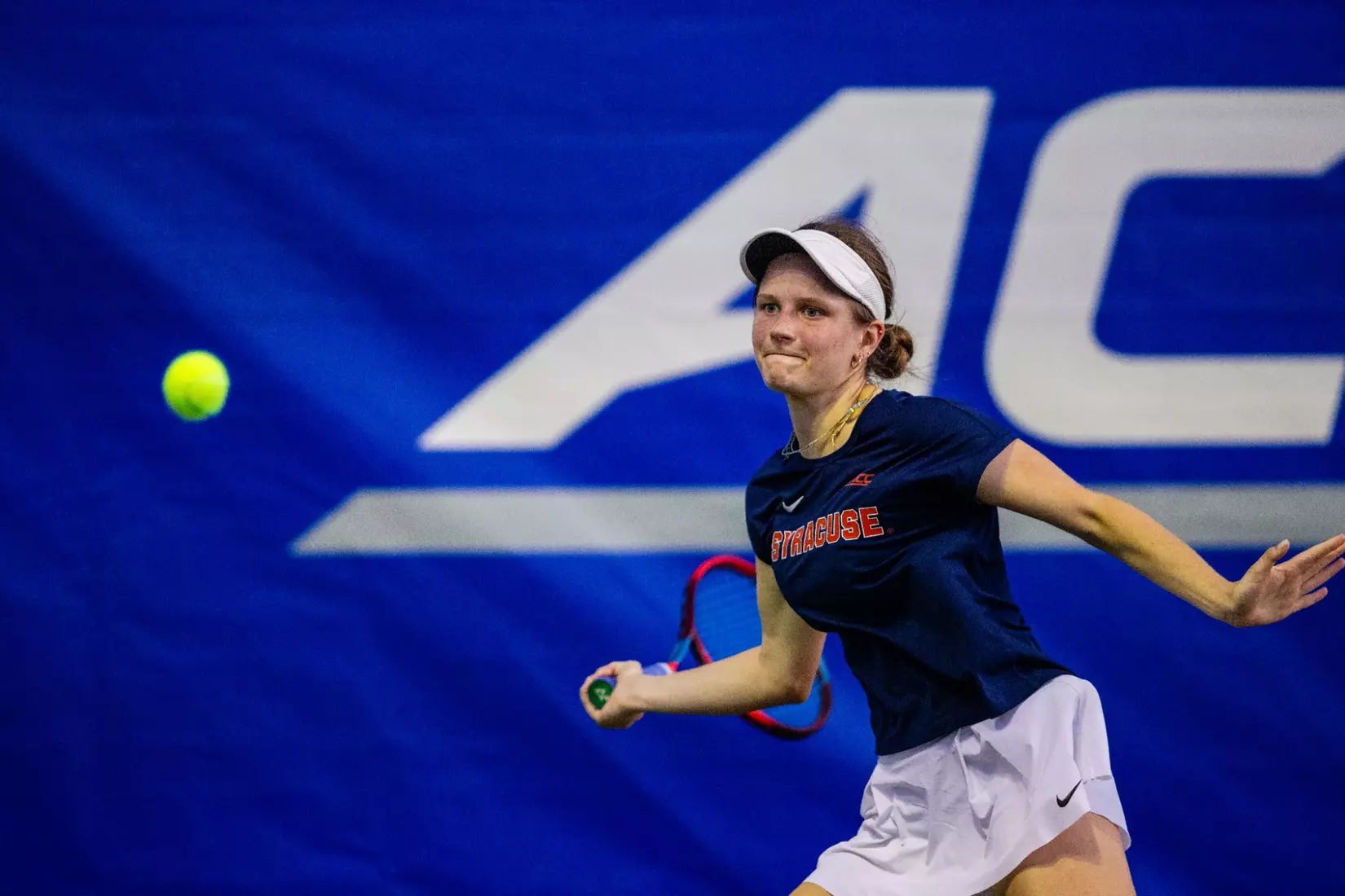 Anastasia Sysoeva vs. Notre Dame (ACC Tournament). Credit Jaylynn Nash and Scott Kinser.