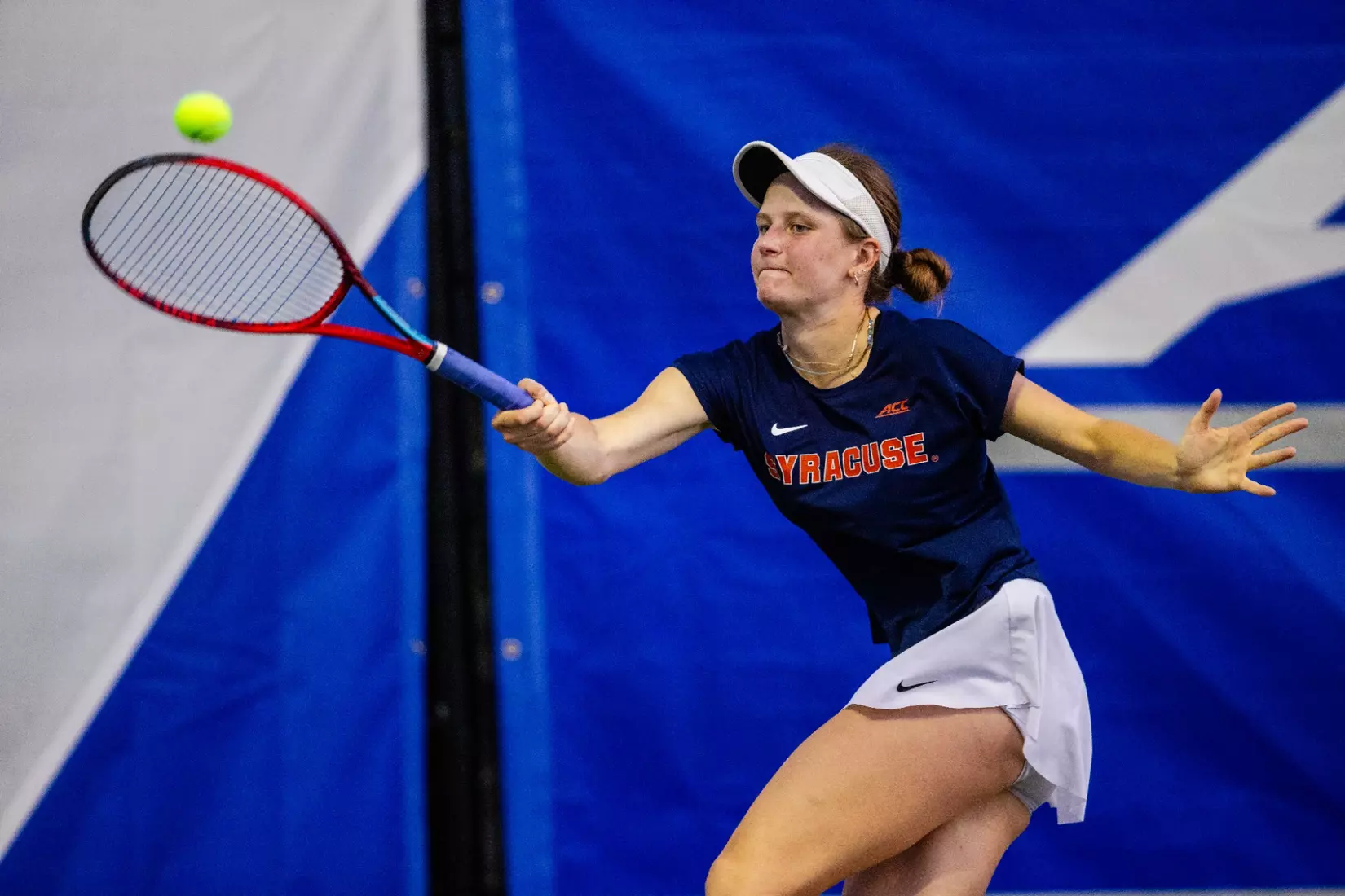 Anastasia Sysoeva vs. Notre Dame (ACC Tournament). Credit Jaylynn Nash and Scott Kinser.