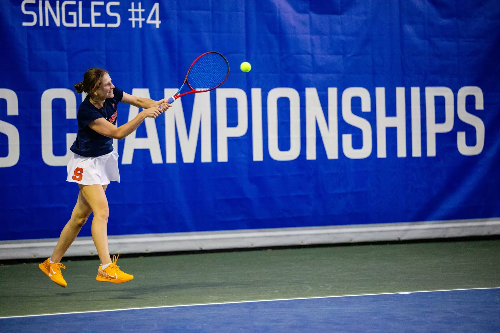 Anastasia Sysoeva vs. Notre Dame (ACC Tournament). Credit Jaylynn Nash and Scott Kinser.