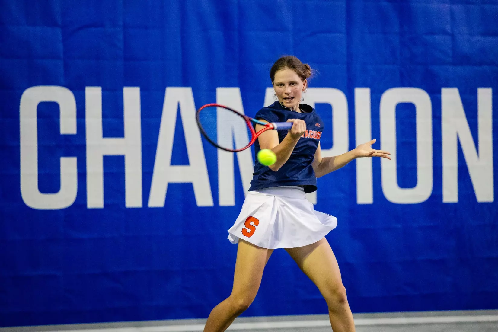 Anastasia Sysoeva vs. Notre Dame (ACC Tournament). Credit Jaylynn Nash and Scott Kinser.