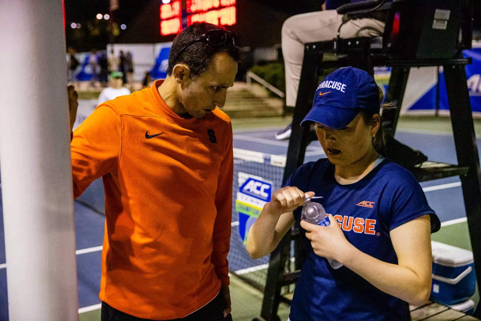 Younes Limam and Miyuka Kimoto vs. Notre Dame (ACC Tournament). Credit Jaylynn Nash and Scott Kinser.