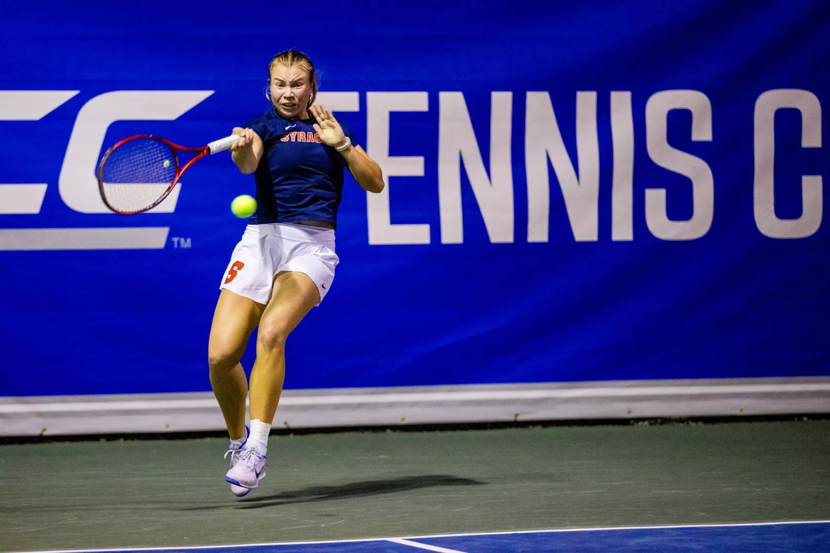 Polina Kozyreva vs. Notre Dame (ACC Tournament). Credit Jaylynn Nash and Scott Kinser.