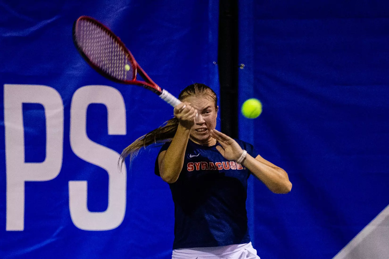 Polina Kozyreva vs. Notre Dame (ACC Tournament). Credit Jaylynn Nash and Scott Kinser.