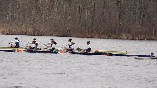 Varsity 4 ahead of Yale at Cayuga Cup