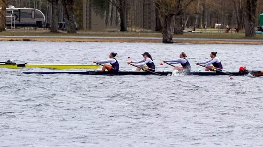 Varsity 4 beating #5 Yale at Cayuga Cup