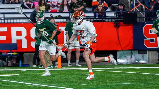 Jake Spallina clearing the ball against Vermont